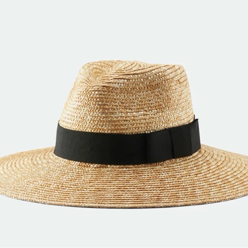 Brixton Johanna Classic Black and Honey Straw Hat size Small